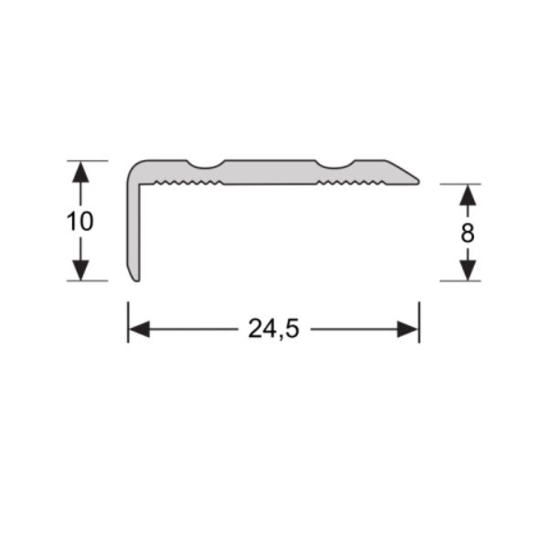 Zelfklevend hoeklijnprofiel wordt gebruikt als eind- en afwerkprofiel langs bijvoorbeeld matten en is door de plakstrip aan de onderzijde eenvoudig te monteren