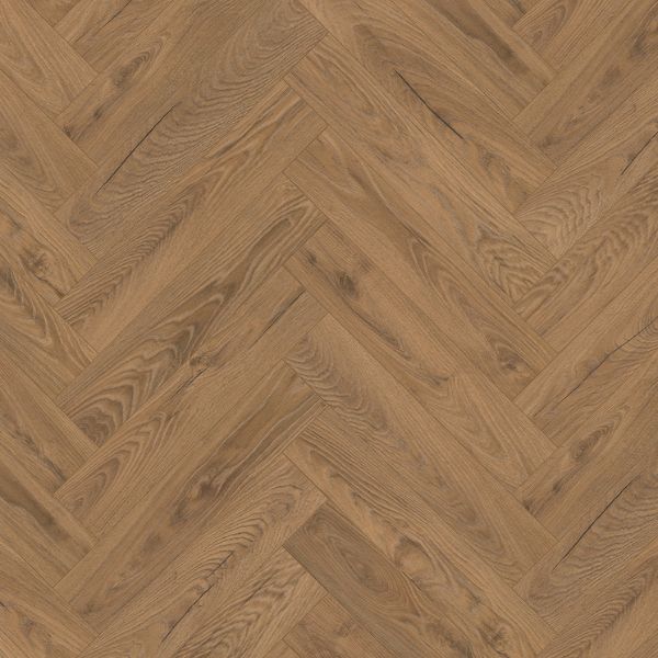 Visgraat laminaat vloer (inca carpenter oak) van vloerenpark. Krasbestendig visgraat patroon laminaat